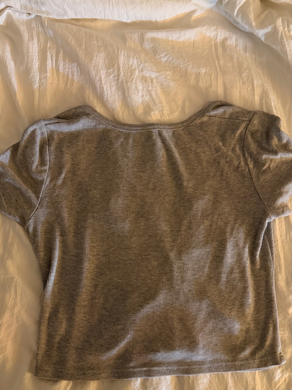 Cider Gray Ruched Button-Front Crop Top - Picture 2 of 2